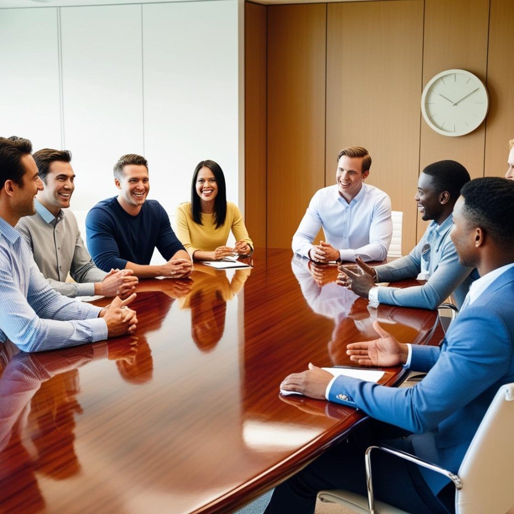 group meeting in office around meeting table clock in background 1 1024x1024 - Effective Time Management Strategies for Busy Leaders and Entrepreneurs